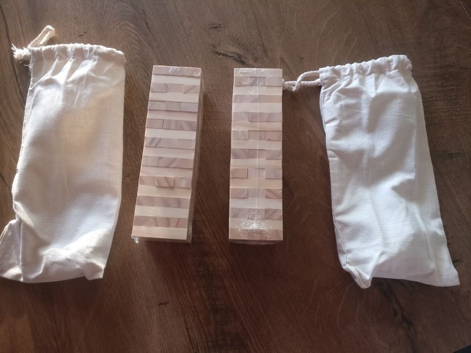 Klocki drewniane z woreczkami