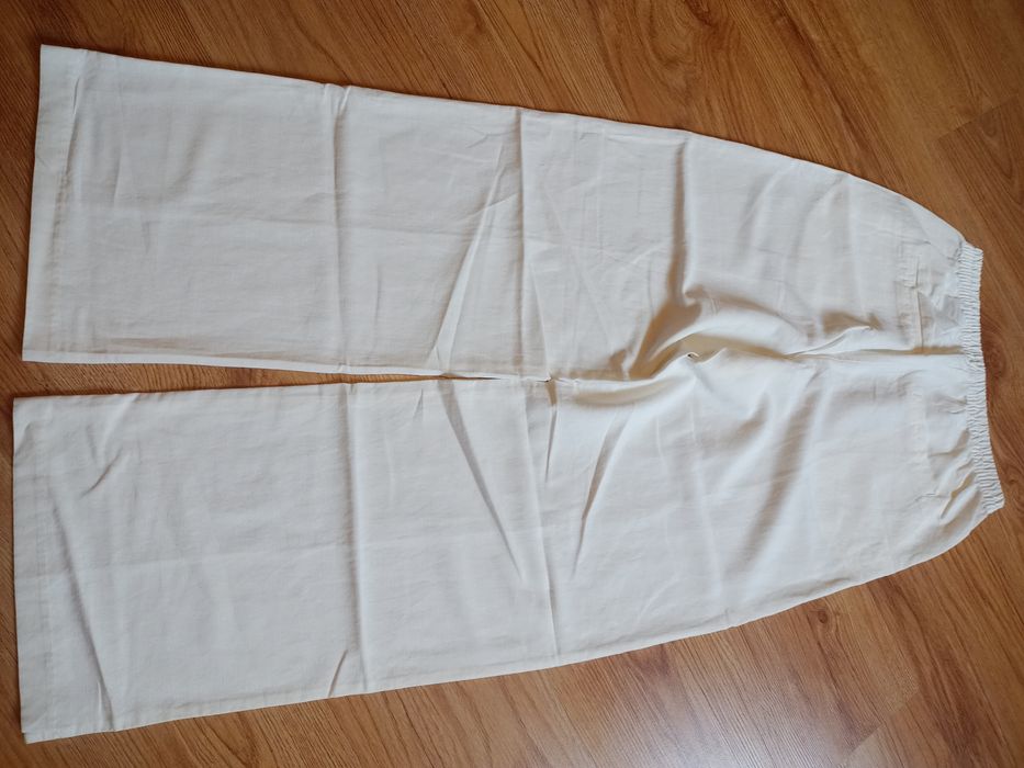 Spodnie H&M 36 lniane szeroka nogawka
