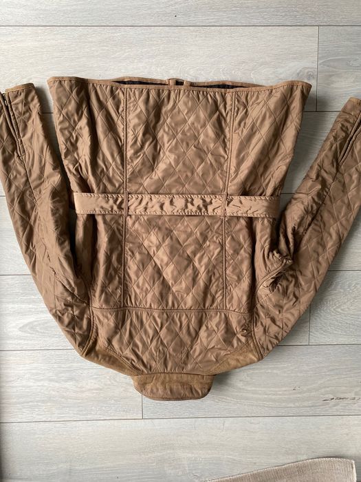 Kurtka pikowana brązowa styl angielski