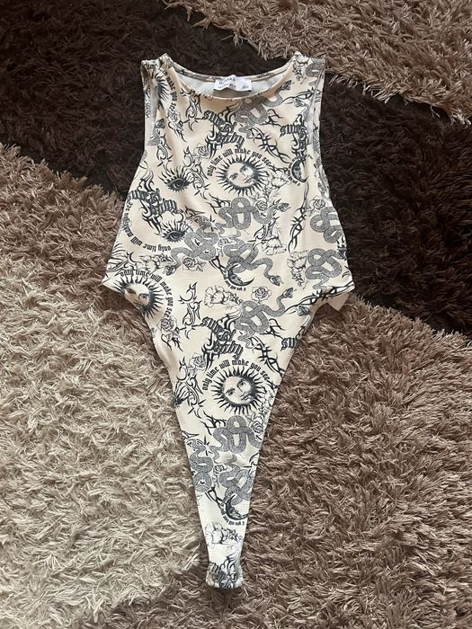 Боді з принтом bershka