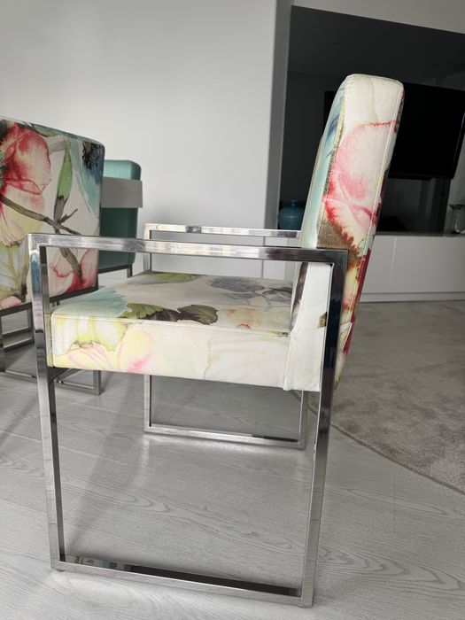 2 cadeiras estampadas design – aço inox | interdesign
