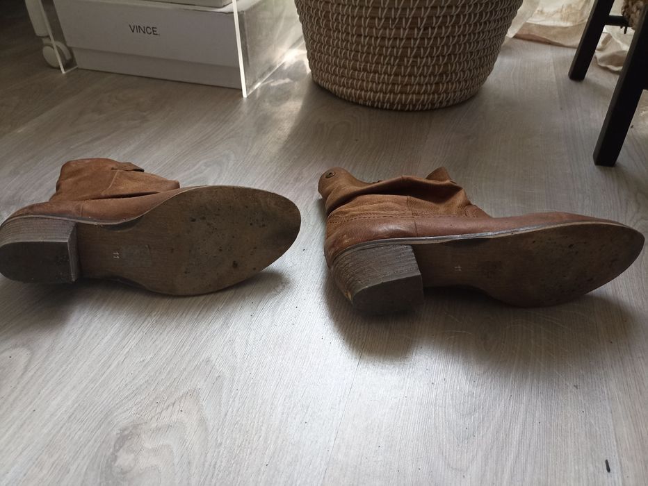 Steve Madden buty kowbojskie skórzane brązowe
