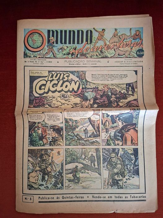 Mundo de Aventuras - 1ª fase anos 40 e 50 - Aguiar & Dias Limitada - inclui nº3
