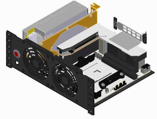 Obudowa RACK do szafy 10 cali R-CASE 7 ITX , Serwer, FLEX / RAW