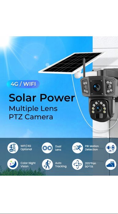 Kamera SIM KARTA solarna  2X  360 STOPNI 4K Wyprzedaż