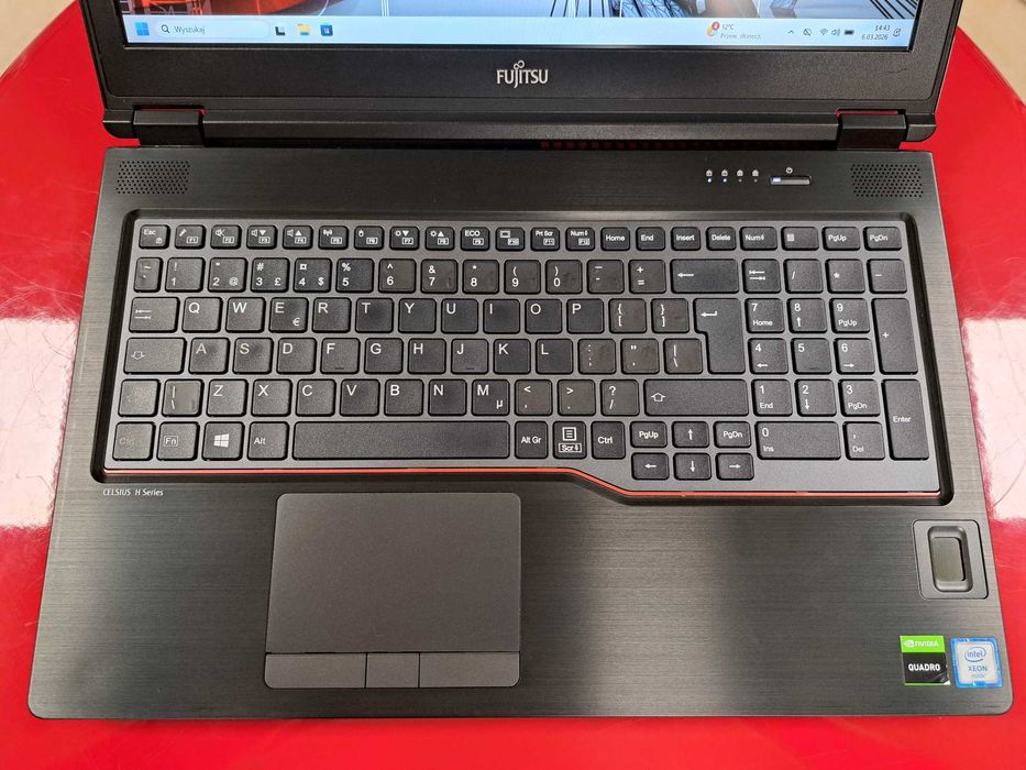 Mocny 15" FUJITSU Celsius H7510 Xeon W-10855M 16GB/512GBSSD Nvidia 4GB