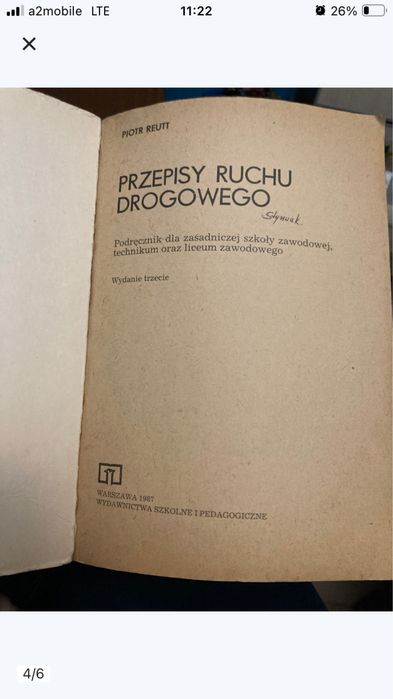 Ksiazka ,,Przepisy ruchu drogowego „1987 rok stan  -3