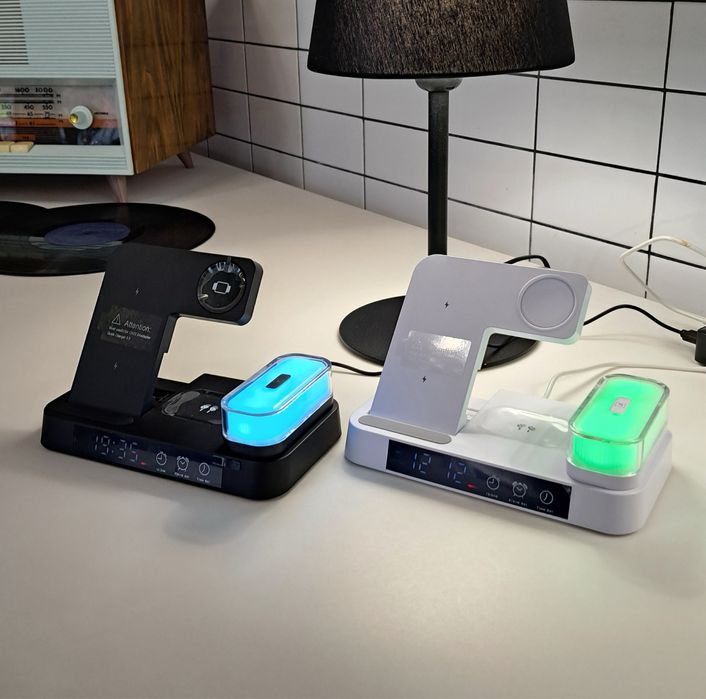 Безпроводная зарядка Samsung 30w 5 в 1 Бездротова Док-Станция Apple