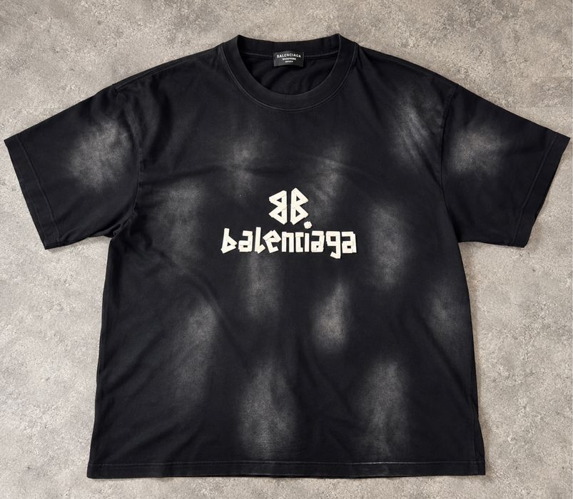 Футболка Balenciaga BB Logo Wardrobe XL / Oversize / Чорна