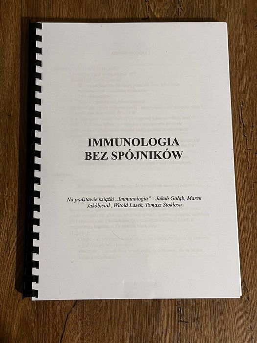 Immunologia bez spójników skrypt z Immunologia Gołębia