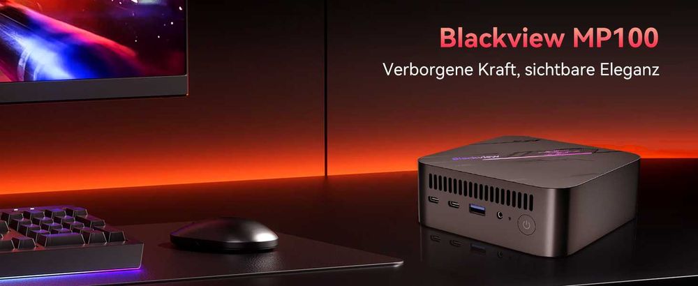 Mini PC Blackview Mp100 com AMD Ryzen 5 7430u, 16 GB, 512 GB, Wi-Fi 6, Windows 11 Pro