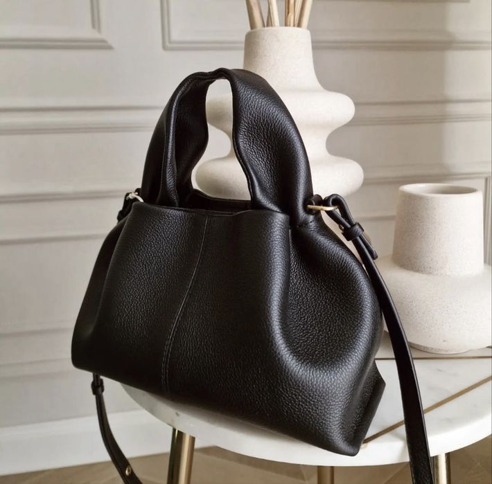 Nowa torebka czarna polene neuf cyme do ręki na ramie