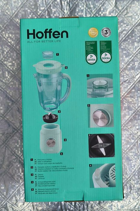 BLENDER kielichowy HOFFEN 600W miętowy NOWY