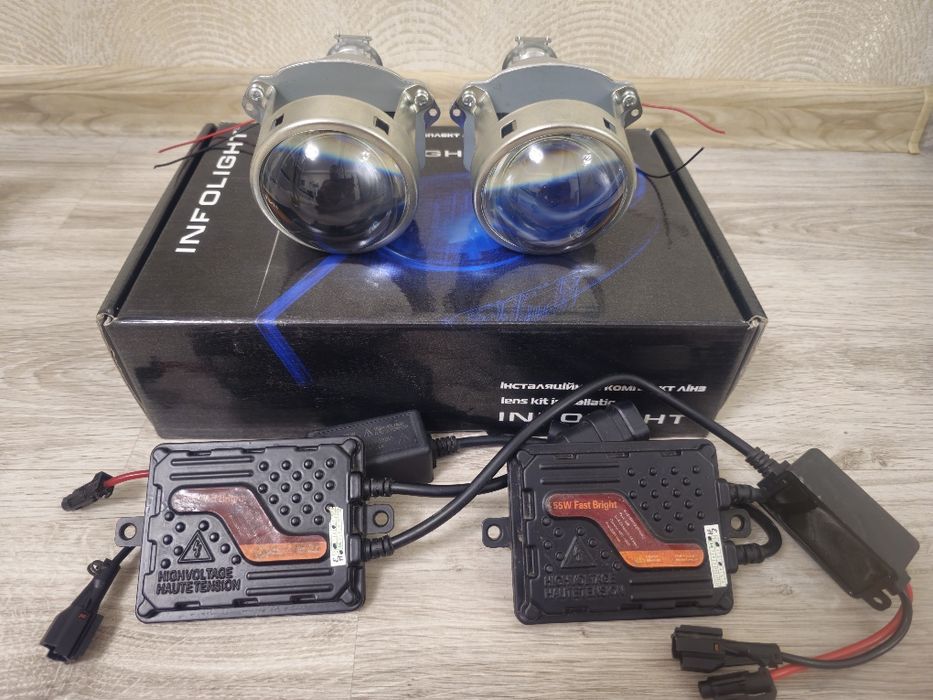 Биксеноновые линзы INFOLIGHT 3" + блоки розжига 55 Вт