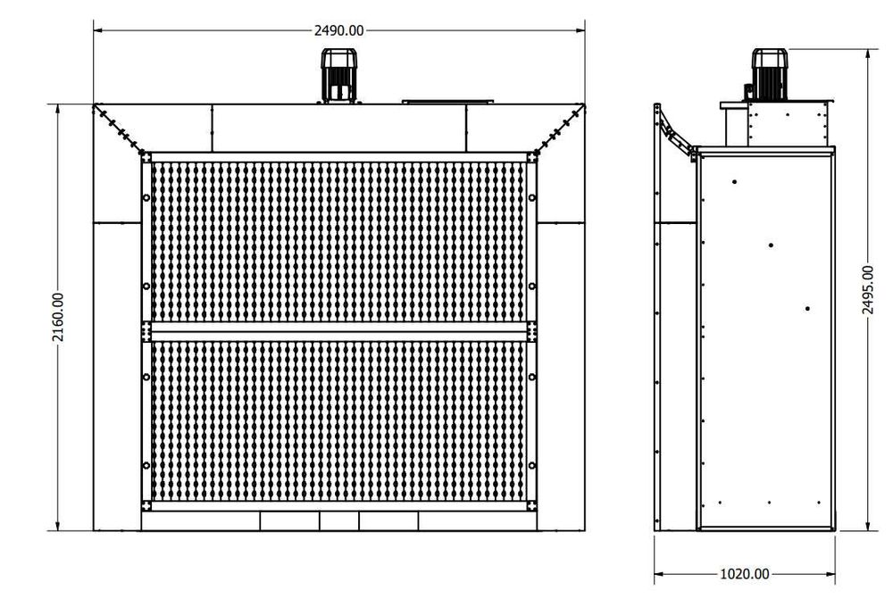 Ściana lakiernicza ścianka wyciągowa 2X2m 2,2kw SIEMENS producent