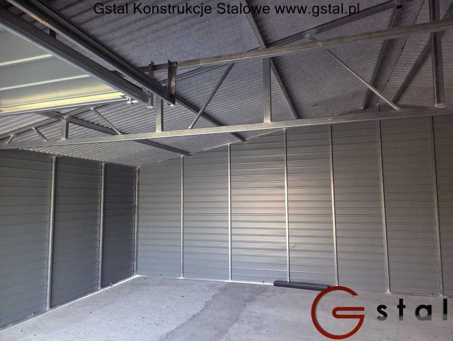 garaż z wiatą 9x6 drewutnia panele ażurowe (garaż 6x6 wiata 3x6)