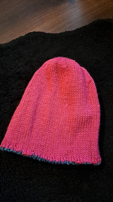 Dwustronna czapka hand made multikolor róż uni