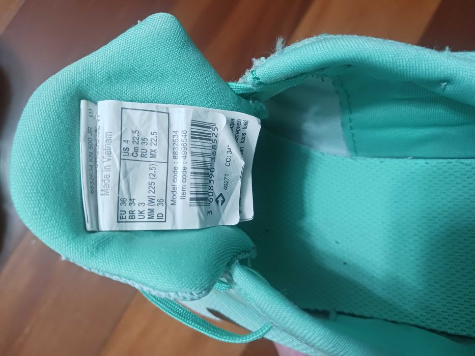 Tênis Kiprun KN500 JR verdes - n°36