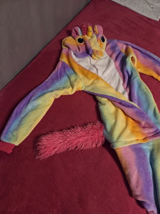 Jednorożec strój tęczowy Pony Piżama dla dzieci