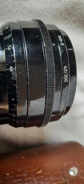 фото объектив ТАИР-3 ГРАН-ПРИ Брюссель СССР 1958 г. 4.5/300 футляр зип