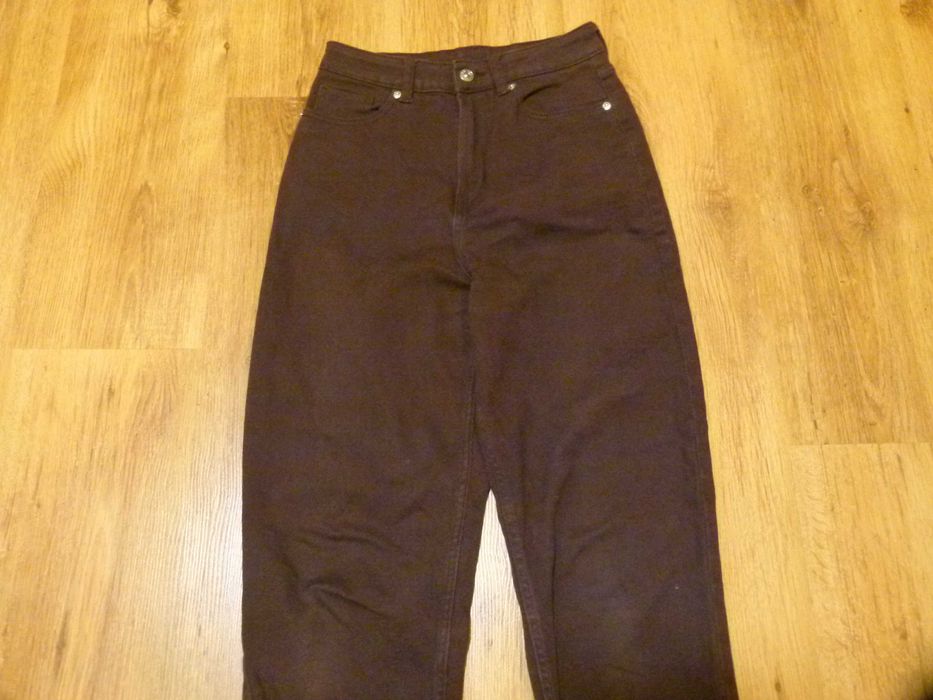 H&M spodnie MOM brązowe rozm 34 XS