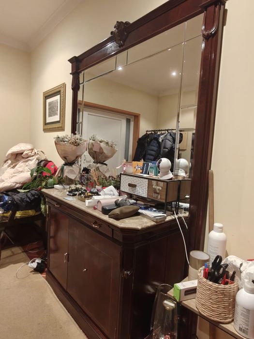 Móvel aparador madeira com espelho antigo