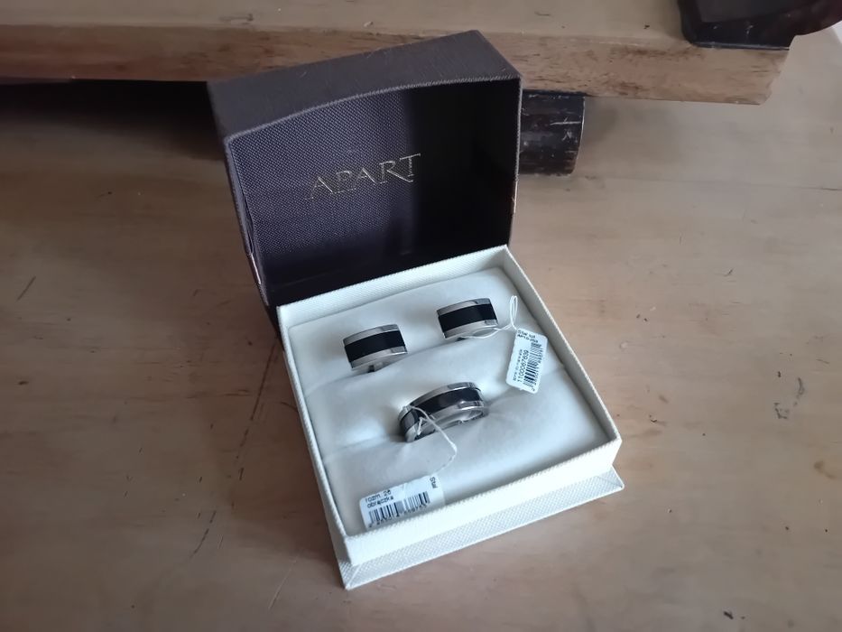 Apart, biżuteria męska, spinki i obrączka "26"