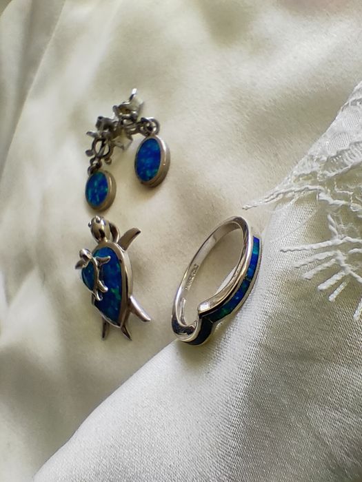 Niebieski opal srebro