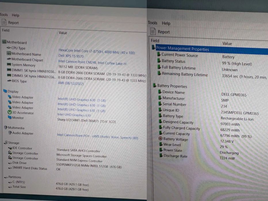 Dell XPS 9570 IPS FHD i7-8750h/GTX 1050ti 4gb/16gb ddr4/512gb m2/win
