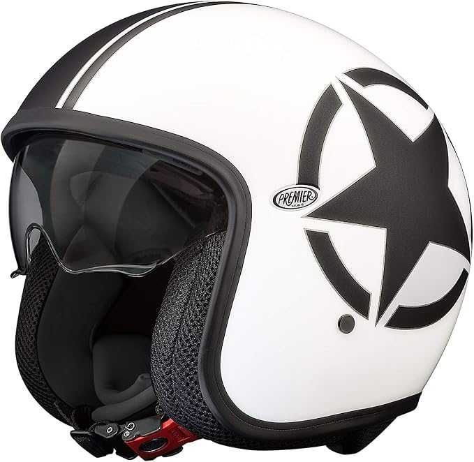 Kask Retro PREMIER VINTAGE STAR 8 BM,rozm.L  biały/czarny