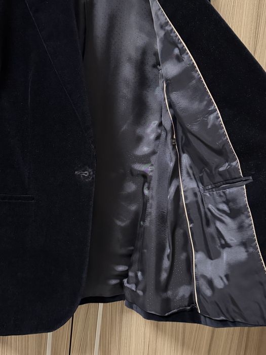Бархатный жакет Massimo Dutti темно-синий S (стан нового)