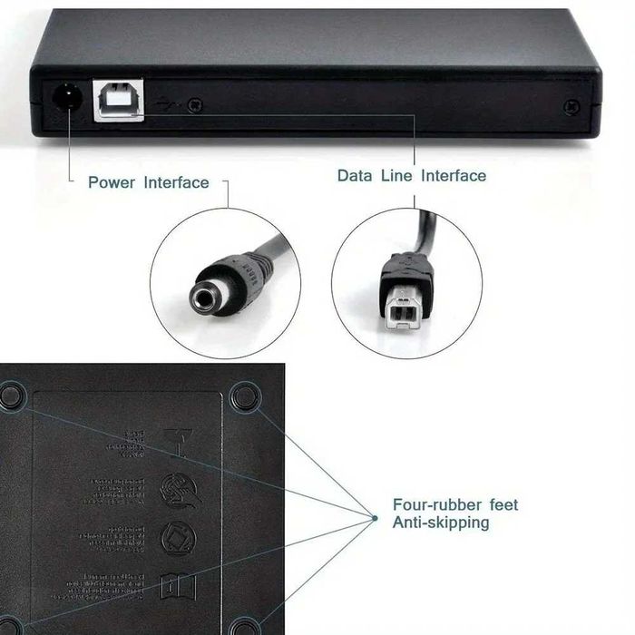 Leitor CD e DVD R CD ROM DVD ROM externo USB computador portatil NOVO