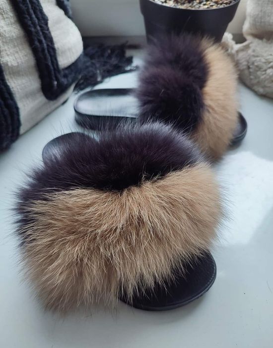 Klapki, jenot, lis, futerko