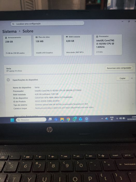 Portátil HP laptop 14