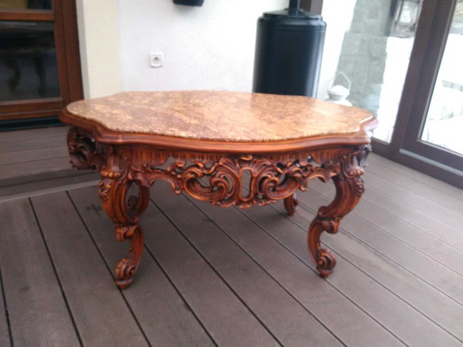 Stolik Barokowy Rzeźbiony Antyk