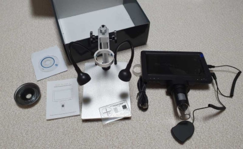 Мікроскоп цифровий DM9 з дисплеєм 7" 12mp 1200x микроскоп цифровой