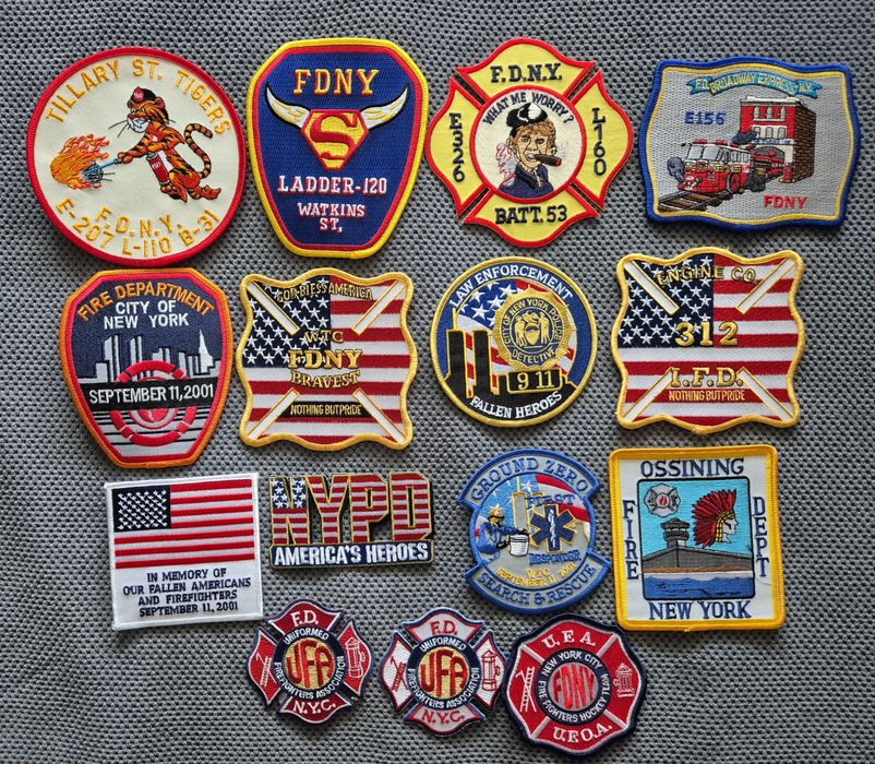 Unikatowy zestaw naszywka Straż  Pożarna  NYFD USA Nowy Jork Policja