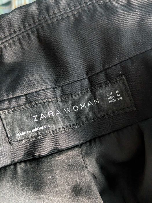 Zara Woman Sobretudo Preto Casaco M