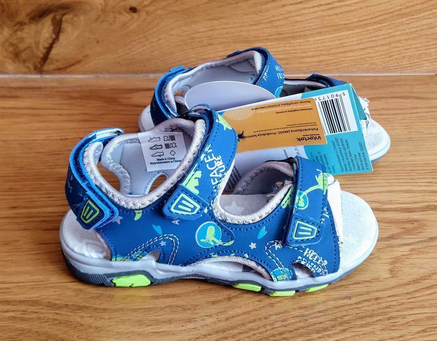 Sandały chłopięce skórzana wkładka 27, 28 - niebieskie