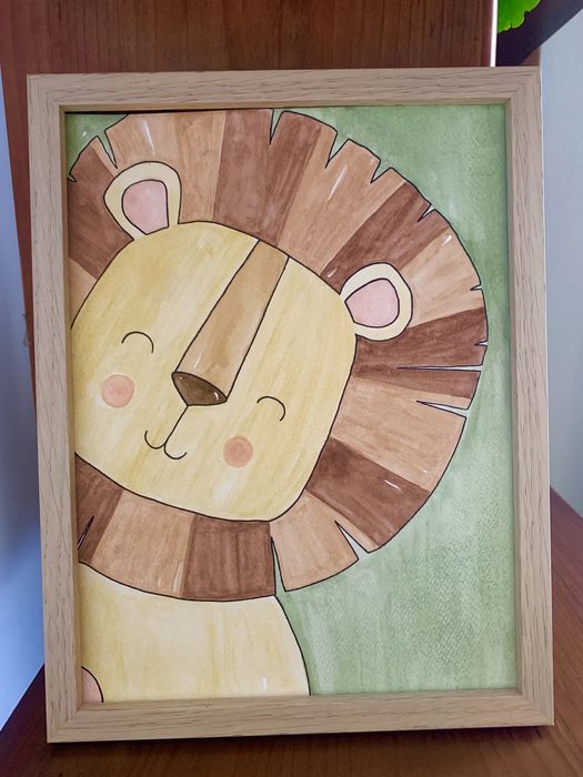 Quadros bebé em aguarelas