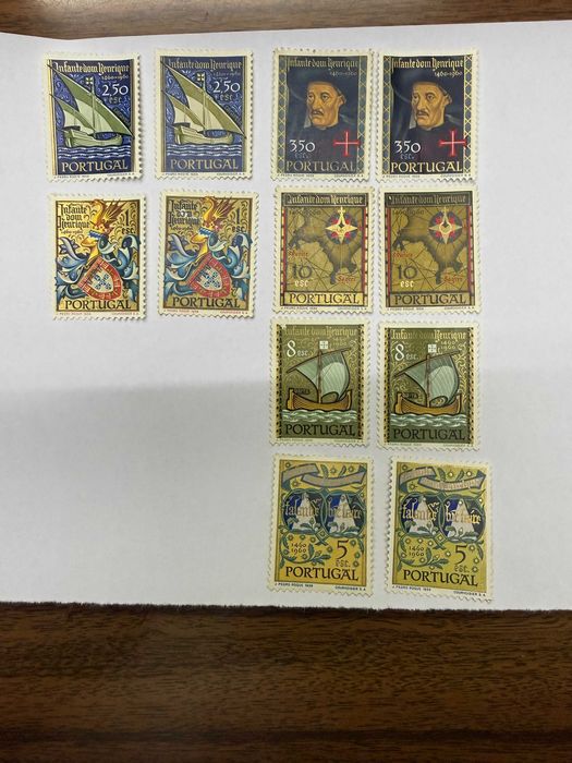 12 Selos NOVOS 1960 5° Centenário da Morte do Infante D° Henrique