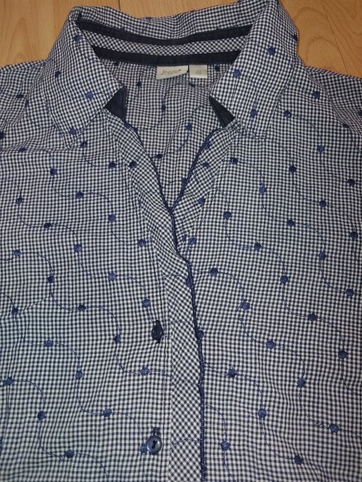 Elegancka bluzka damska granat r 46 48 piękna z bawełny
