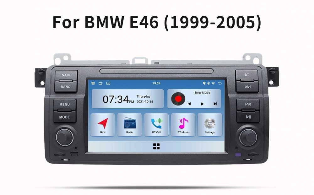 Radio 2 DIN Android BMW E46 + Carplay + Android auto + GPS + Kit mãos