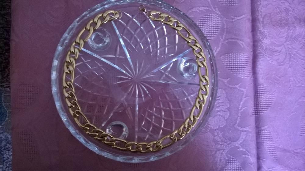 Pozłacany łańcuszek,585,14k,figaro długośc 60cm,szerokośc 15mm 100gram