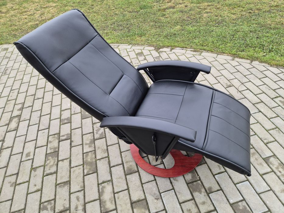 Fotel leniuch rozkladany skóra WYSYŁKA