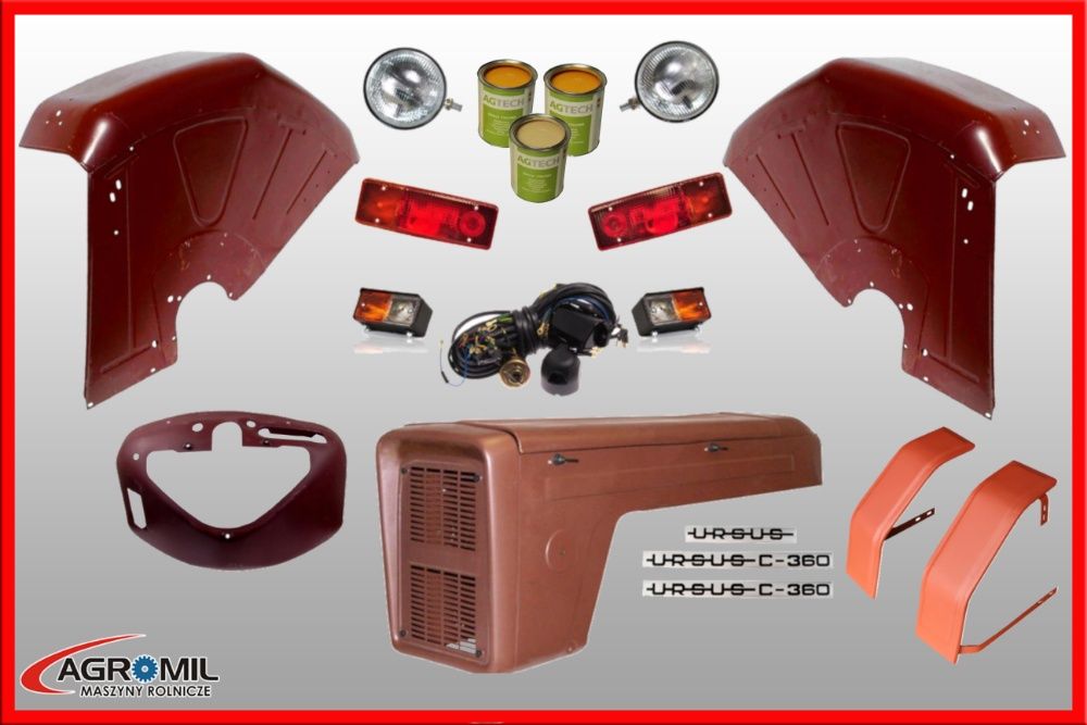 Maska metalowa do ciągnika Ursus C-360 komplet błotniki