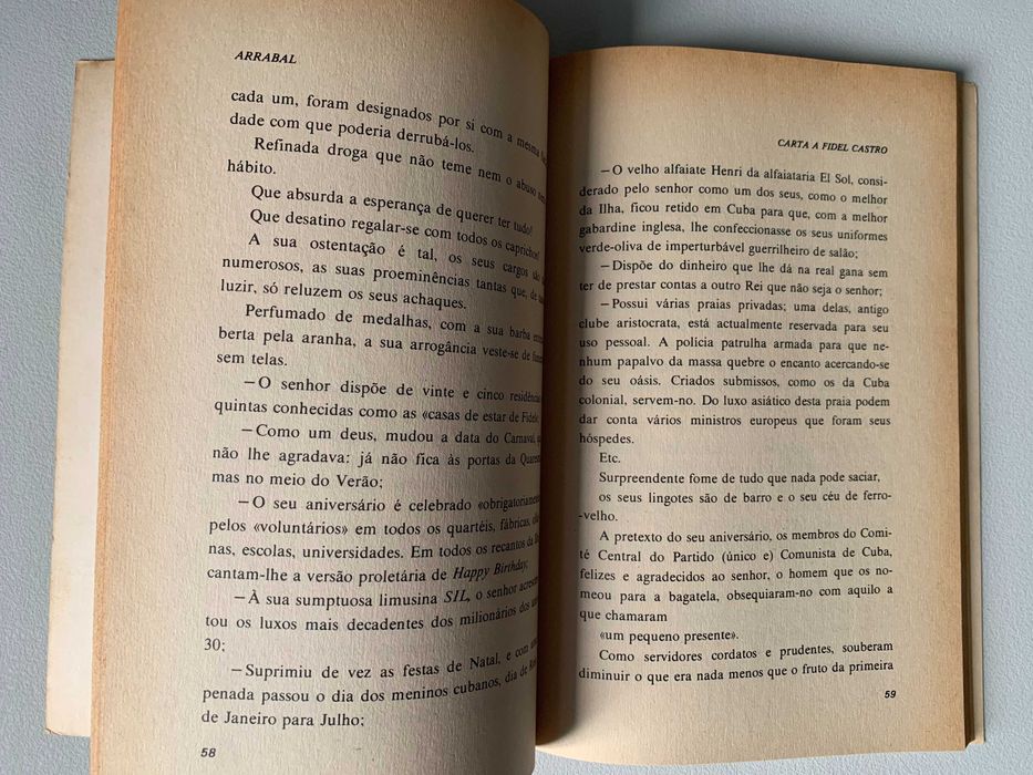 Carta a Fidel Castro - Ano: 1984