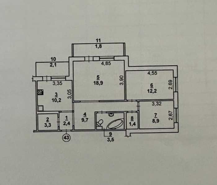 Продам 3-х комнатную видовую, крупногабаритную квартиру .