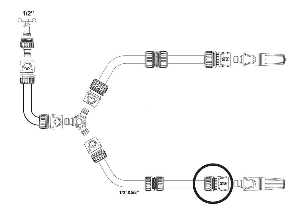 Szybkozłączka 1/2" do węża ogrodowe - z waterstop / TEGER Solidna