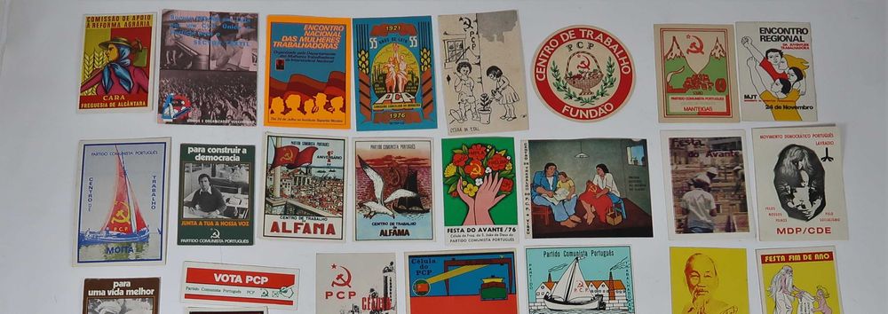 66 raros autocolantes antigos revolucionários /sincalistas / PCP